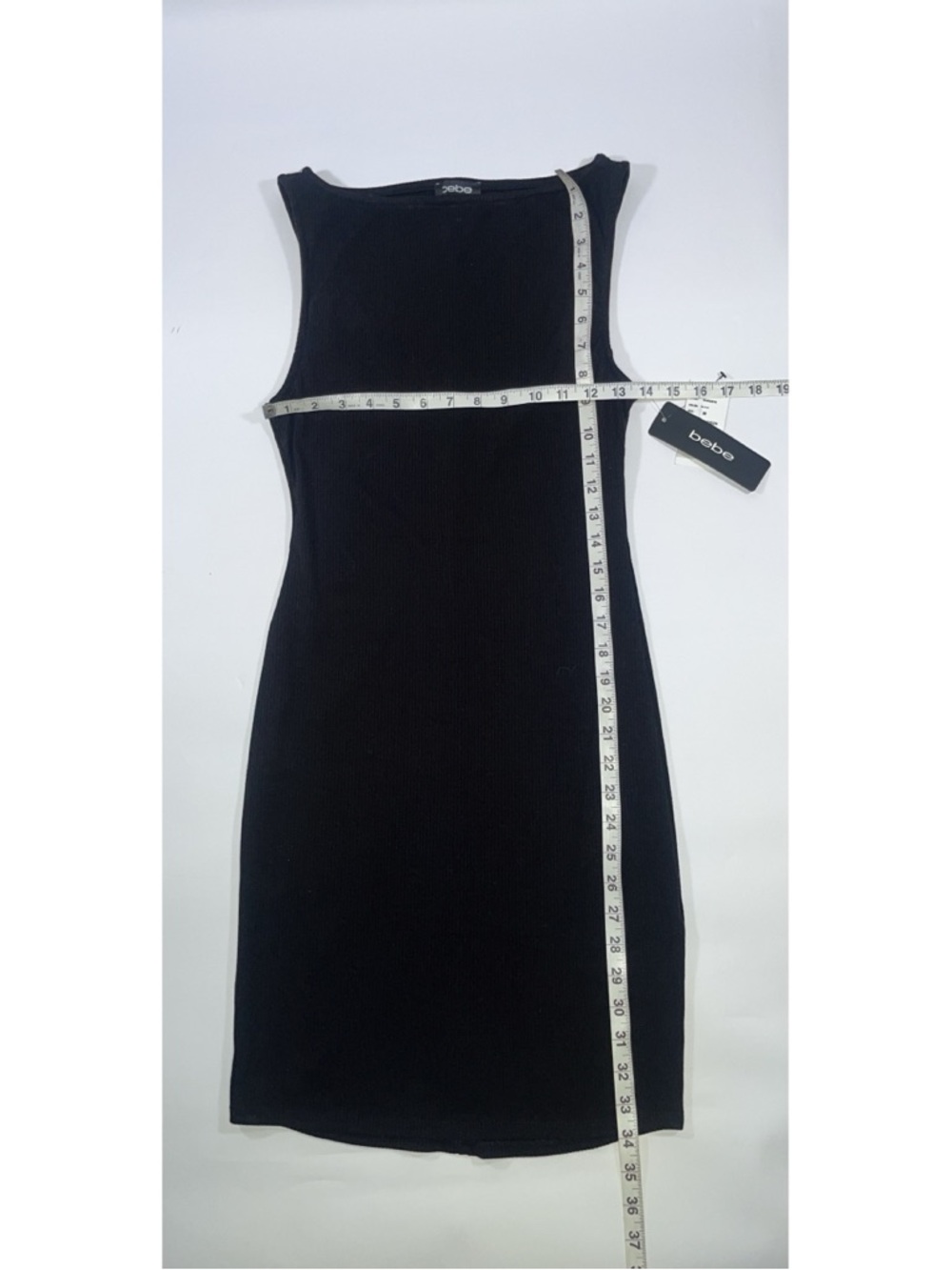 Bebe Boatneck Ribbed Mini Dress (Size: M) - Picture 3 of 6